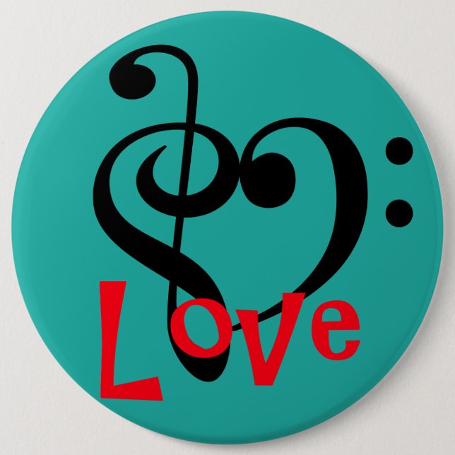 I Love Music 6 Cm Round Badge (Front)