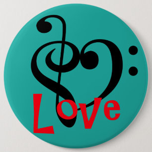 I Love Music 6 Cm Round Badge