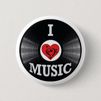 I Love Music Art 6 Cm Round Badge