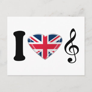 I love Music Art Design Postcard