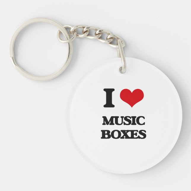 I Love Music Boxes Key Ring (Front)