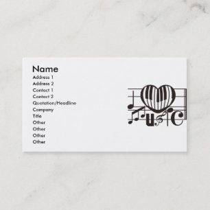 I LOVE MUSIC BUSINESS CARD
