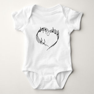 I love Music Design Baby Bodysuit