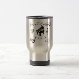 I Love Music - Designer Travel Mug