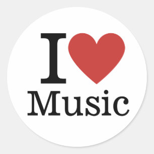 I ❤️ Love Music for Students/Faculty Classic Round Sticker