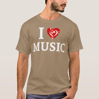 I Love Music Heart retro T-Shirt