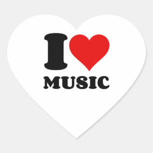 I love Music Heart Sticker