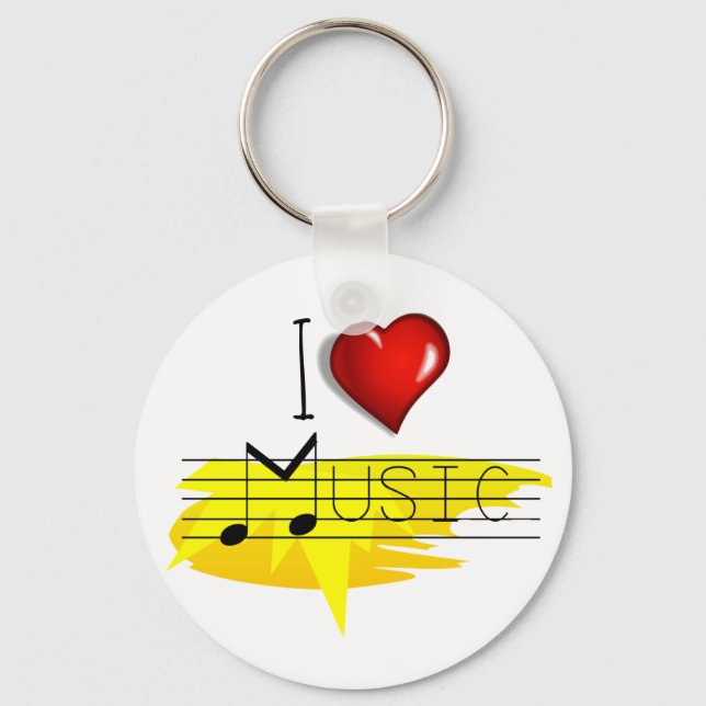 I Love music Key Ring (Front)