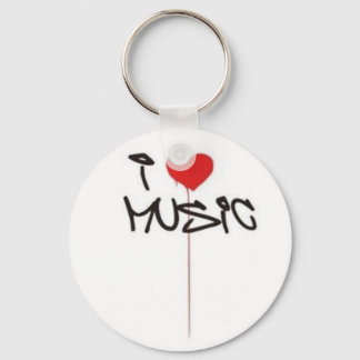 I Love Music Key Ring