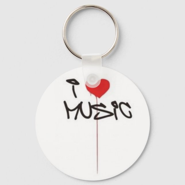 I Love Music Key Ring (Front)