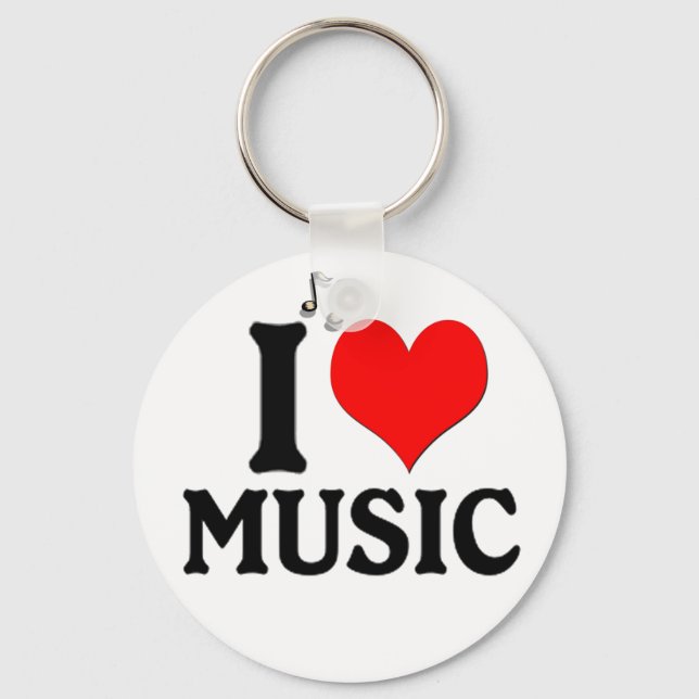 I Love Music Keychain (Front)