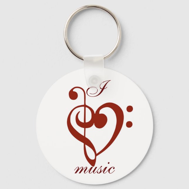 I Love Music Keychain (Front)