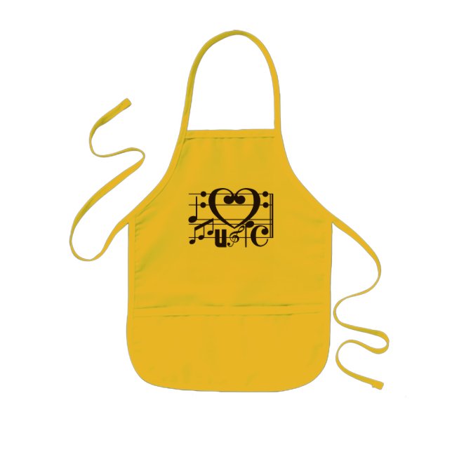 I LOVE MUSIC KIDS APRON (Front)