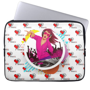 I Love Music  Laptop Sleeve