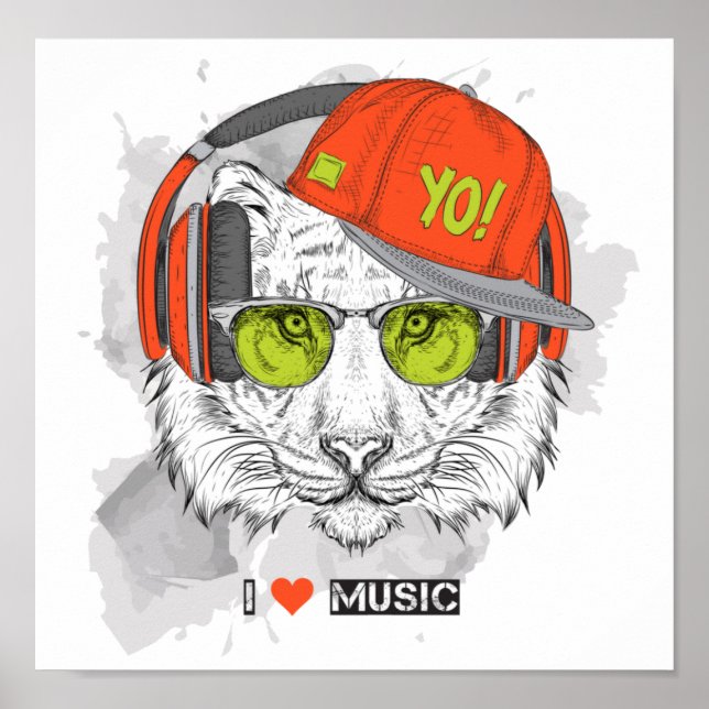 I love Music Lion Poster (Front)