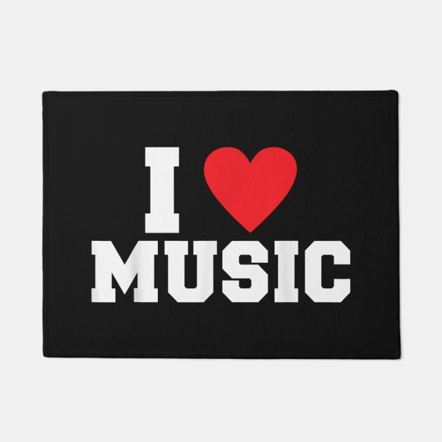 I love Music Lover Doormat (Front)