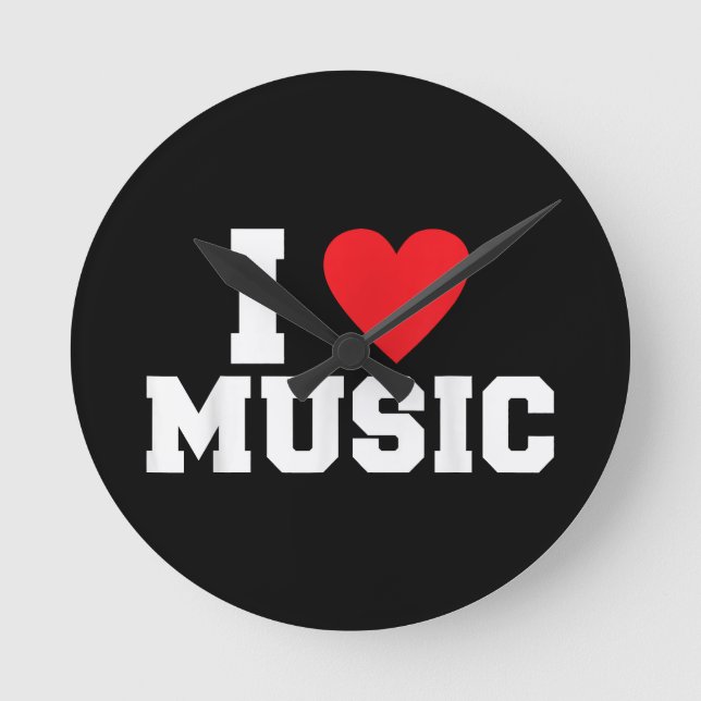 I love Music Lover Round Clock (Front)