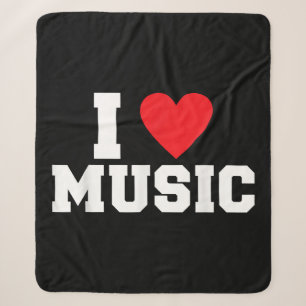 I love Music Lover Sherpa Blanket