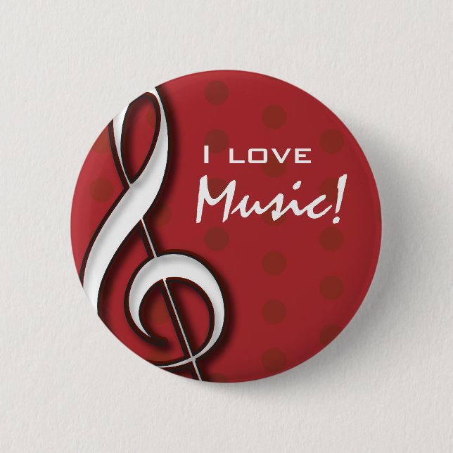 I Love Music Pin (Front)