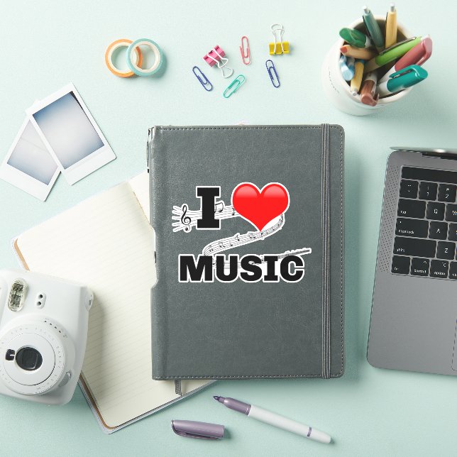 I Love Music, popular design Sticker (iPad Cover)