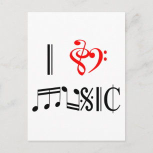 I Love Music Postcard