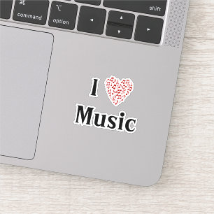 I Love Music Red Heart of Music Notes Vinyl
