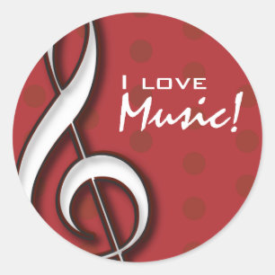 I Love Music Sticker with customisable text