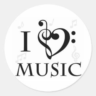 I Love Music Stickers