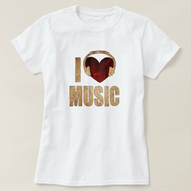 I Love Music T-Shirt (Design Front)