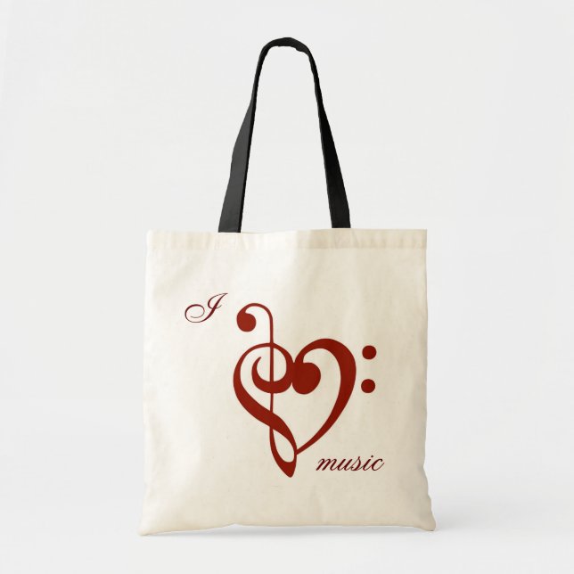 I Love Music Tote Bag (Front)
