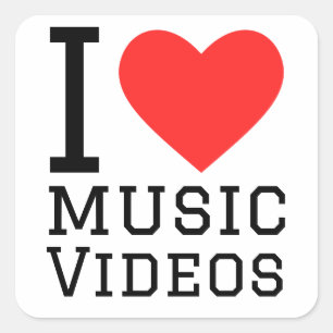 I love music videos square sticker