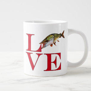 I Love Muskie Large Coffee Mug