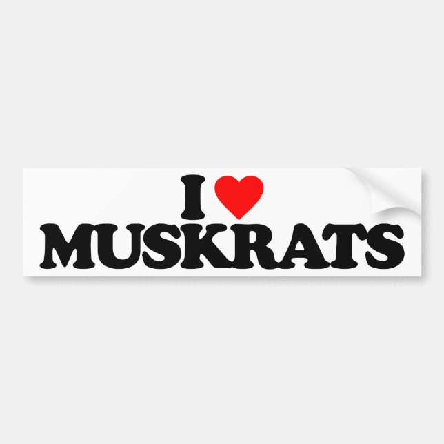 I LOVE MUSKRATS BUMPER STICKER (Front)
