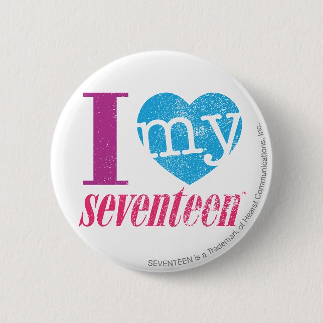 I Love My 17 Aqua 6 Cm Round Badge (Front)
