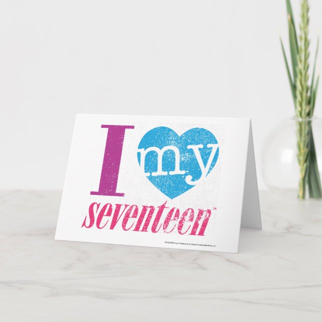 I Love My 17 Aqua Card (Front)