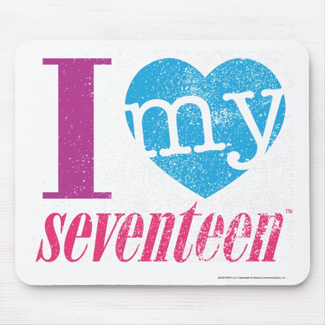 I Love My 17 Aqua Mouse Mat (Front)