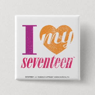 I Love My 17 Orange 15 Cm Square Badge