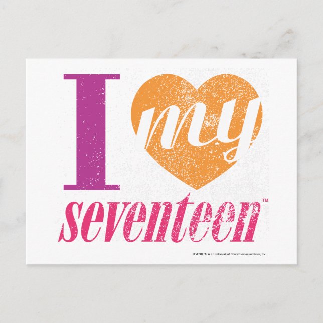 I Love My 17 Orange Postcard (Front)