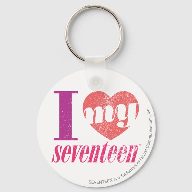 I Love My 17 Pink Key Ring (Front)