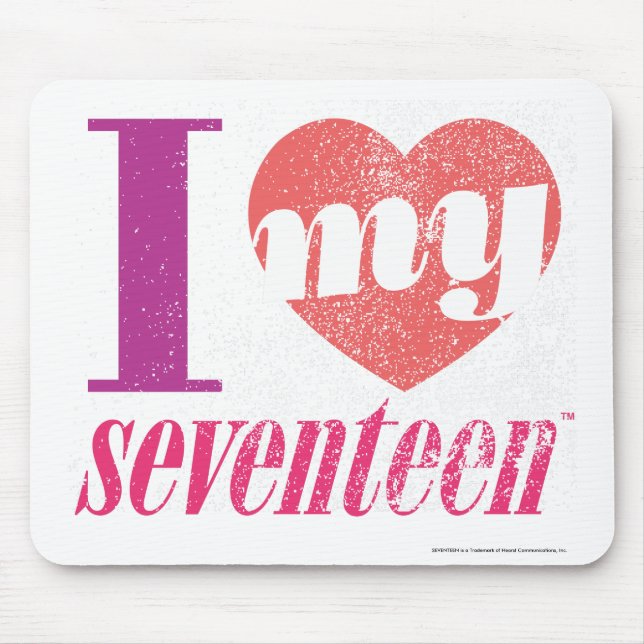 I Love My 17 Pink Mouse Mat (Front)