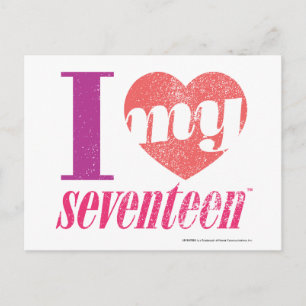 I Love My 17 Pink Postcard