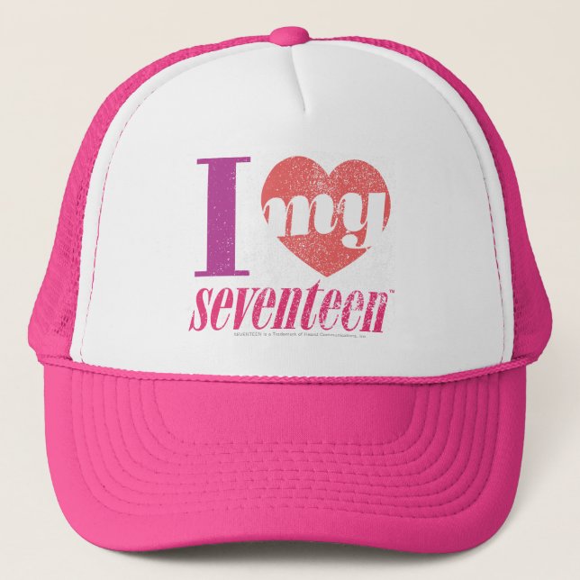 I Love My 17 Pink Trucker Hat (Front)