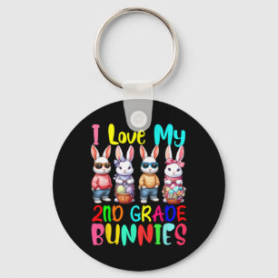 I Love My 2nd Grade Bunnies Squad Easter Bunnies S Key Ring