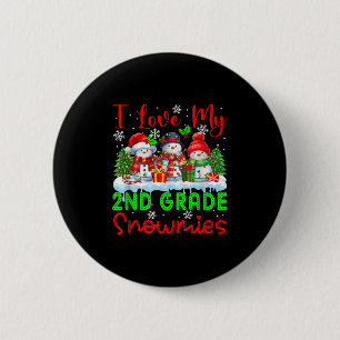 I Love My 2nd Grade Snowmies Christmas Teacher Stu 6 Cm Round Badge