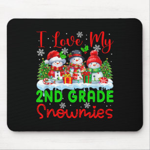 I Love My 2nd Grade Snowmies Christmas Teacher Stu Mouse Mat