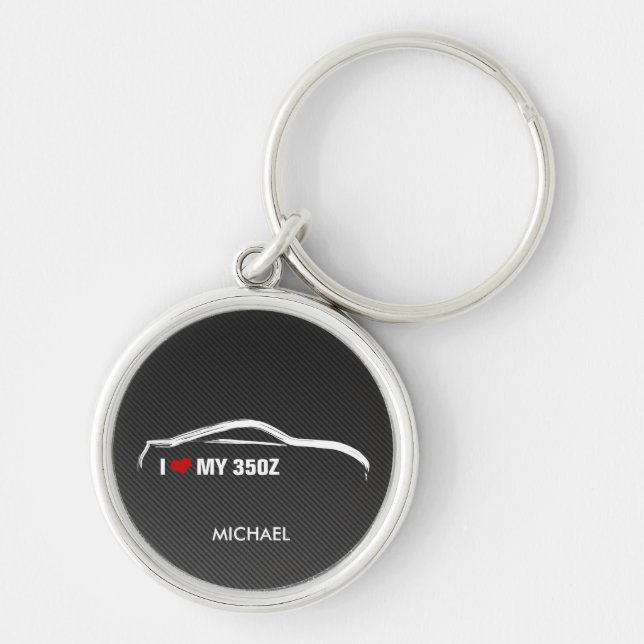 I Love my 350Z w/ faux Carbon fibre Key Ring (Front)