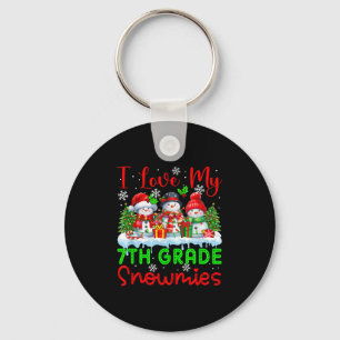 I Love My 7th Grade Snowmies Christmas Teacher Stu Key Ring