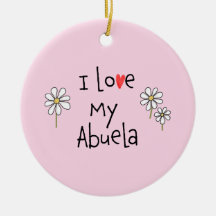 I Love My Abuela Photo Ceramic Ornament