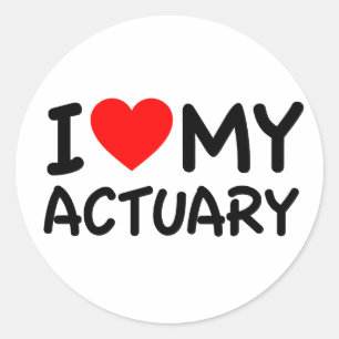 I Love My Actuary Classic Round Sticker