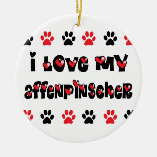 I Love My Affenpinscher Ceramic Tree Decoration